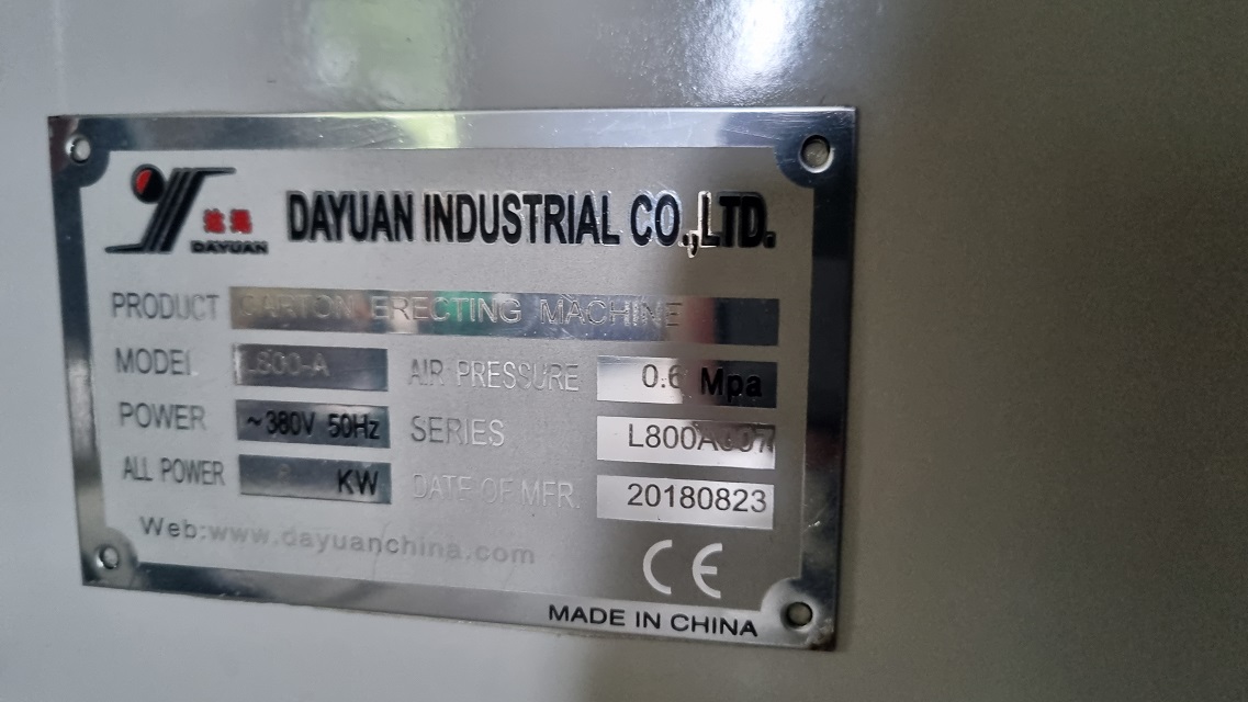 DAYUAN Paper Erecting Machine L800